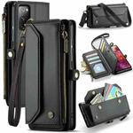 For Samsung Galaxy S20 FE CaseMe C36 Card Slots Zipper Wallet RFID Anti-theft Leather Phone Case(Black)