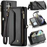 For Samsung Galaxy S23 Ultra 5G CaseMe C36 Card Slots Zipper Wallet RFID Anti-theft Leather Phone Case(Black)