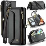 For Samsung Galaxy Note20 Ultra CaseMe C36 Card Slots Zipper Wallet RFID Anti-theft Leather Phone Case(Black)