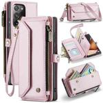For Samsung Galaxy Note20 Ultra CaseMe C36 Card Slots Zipper Wallet RFID Anti-theft Leather Phone Case(Pink)