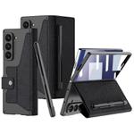 For Samsung Galaxy Z Fold7 5G GKK Integrated Armor Flip Leather Case with Pen Slot, Stylus Not Included(Litchi Texture)