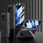 For vivo X Fold3 GKK Integrated Magnetic Fold Hinge Leather Shockproof Phone Case(Matte Black)