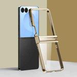 For Samsung Galaxy Z Flip7 5G Three Parts 6D Electroplating PC Shockproof Phone Case(Gold)