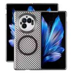 For vivo X Fold3 6D Plated Carbon Fiber Clear Magsafe PC Phone Case(Titanium Grey)