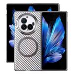 For vivo X Fold3 Pro 6D Plated Carbon Fiber Clear Magsafe PC Phone Case(Titanium Grey)