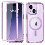 For iPhone 15 Colorful MagSafe Magnetic PC + TPU Phone Case(Light Purple)