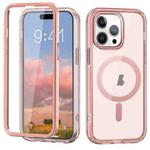 For iPhone 14 Pro Max Colorful MagSafe Magnetic PC Hybrid TPU Phone Case(Pink)