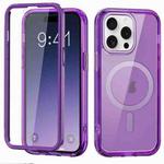 For iPhone 14 Pro Max Colorful MagSafe Magnetic PC Hybrid TPU Phone Case(Dark Purple)