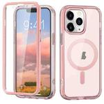 For iPhone 11 Pro Max Colorful MagSafe Magnetic PC Hybrid TPU Phone Case(Pink)