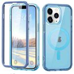 For iPhone 11 Pro Max Colorful MagSafe Magnetic PC Hybrid TPU Phone Case(Blue)