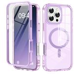 For iPhone 16 Pro Colorful MagSafe Magnetic PC Hybrid TPU Phone Case(Light Purple)