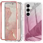 For Samsung Galaxy S24+ 5G IMD Gradient Feather PC + TPU Phone Case(Light Pink)