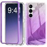 For Samsung Galaxy S24 5G IMD Gradient Feather PC + TPU Phone Case(Purple)