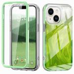 For iPhone 14 Plus IMD Gradient Feather PC Hybrid TPU Phone Case(Green)