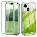 For iPhone 13 IMD Gradient Feather PC + TPU Phone Case(Green)