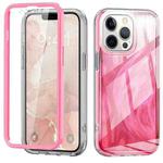 For iPhone 12 Pro IMD Gradient Feather PC Hybrid TPU Phone Case(Rose Red)