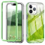 For iPhone 11 Pro Max IMD Gradient Feather PC + TPU Phone Case(Green)