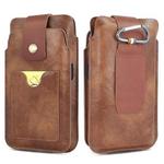 6.5-7.2 inch Universal Retro Magnetic Buckle Double Layer Phone Waist Bag(Brown)