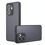 For OPPO Reno13 F 5G Armor Precise Hole PC Hybrid TPU Phone Case(Frosted Black)