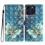 For iPhone 16 Pro 3D Pattern Leather Phone Case(3D Butterfly)