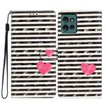 For Motorola Edge 50 3D Pattern Leather Phone Case(Striped Heart)