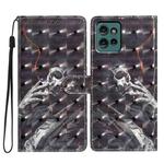 For Motorola Edge 50 3D Pattern Leather Phone Case(Skull)