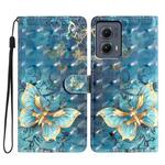 For Motorola Edge 2024 3D Pattern Leather Phone Case(3D Butterfly)