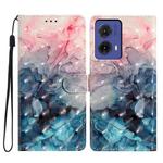 For Motorola Moto G85 3D Pattern Leather Phone Case(3D Pink Blue Marble)