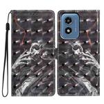 For Motorola Moto G Play 2024 3D Pattern Leather Phone Case(Skull)