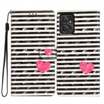 For Motorola Moto G Power 5G 3D Pattern Leather Phone Case(Striped Heart)