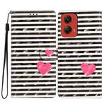 For Motorola Moto G Stylus 5G 2024 3D Pattern Leather Phone Case(Striped Heart)