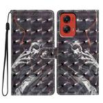 For Motorola Moto G Stylus 5G 2024 3D Pattern Leather Phone Case(Skull)