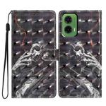 For Motorola Moto G35 3D Pattern Leather Phone Case(Skull)