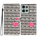 For Motorola Moto G75 5G 3D Pattern Leather Phone Case(Striped Heart)