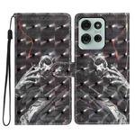 For Motorola Moto G75 5G 3D Pattern Leather Phone Case(Skull)