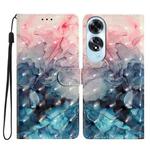 For OPPO A60 3D Pattern Leather Phone Case(3D Pink Blue Marble)