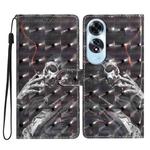 For OPPO A60 3D Pattern Leather Phone Case(Skull)