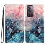 For OPPO Reno12 Pro Global 3D Pattern Leather Phone Case(3D Pink Blue Marble)