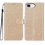 For iPhone 16e Glitter Powder Flip Leather Phone Case(Gold)