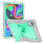 For Lenovo Tab M11 / Xiaoxin Pad 11 2024 Shockproof Silicone Hybrid PC Tablet Case with Holder(Mint Green + Grey)