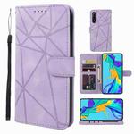 For Huawei P30 Skin Feel Geometric Lines Leather Phone Case(Purple)