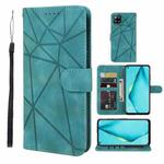 For Huawei P40 Lite Skin Feel Geometric Lines Leather Phone Case(Green)