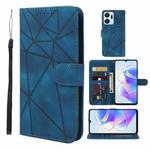 For Honor X7a Skin Feel Geometric Lines Leather Phone Case(Blue)