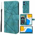 For Honor X7 Skin Feel Geometric Lines Leather Phone Case(Green)