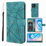 For Honor X8a Skin Feel Geometric Lines Leather Phone Case(Green)