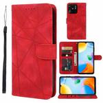 For Xiaomi Redmi 10C Skin Feel Geometric Lines Leather Phone Case(Red)