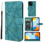 For Xiaomi Redmi 10C Skin Feel Geometric Lines Leather Phone Case(Green)