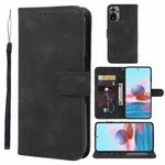 For Xiaomi Redmi Note 10S Skin Feel Geometric Lines Leather Phone Case(Black)