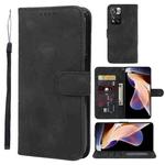 For Xiaomi Redmi Note 11 Pro+ 5G Skin Feel Geometric Lines Leather Phone Case(Black)