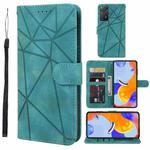 For Xiaomi Redmi Note 11 Global Skin Feel Geometric Lines Leather Phone Case(Green)